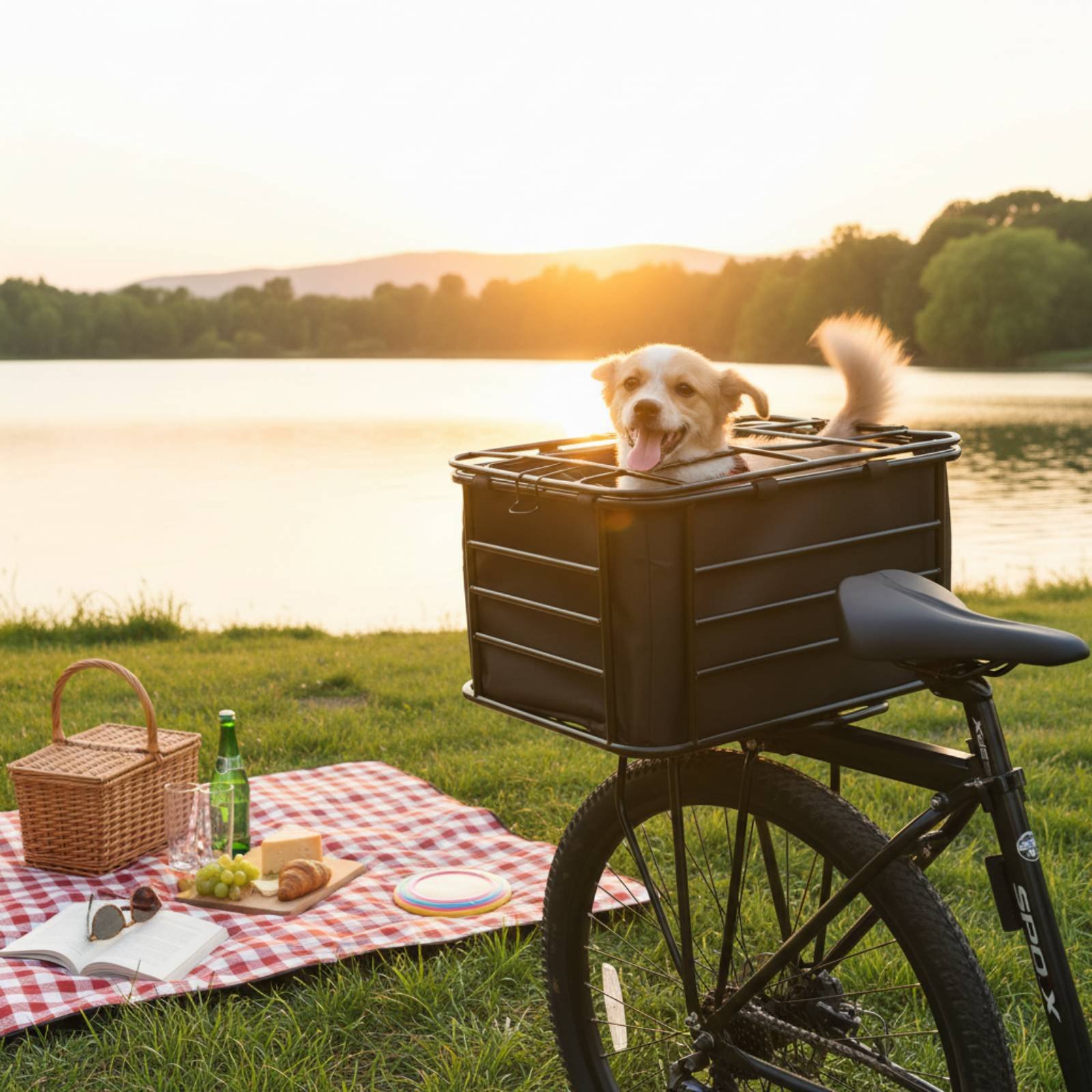Bike Cargo Rack - Fietsmand voor honden, stevige hondenmand, achterop